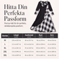 Lång kvinnlig kjol i plädmönster med patchwork och halskappa