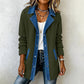Kvinnors ledig jacka i patchwork av denim