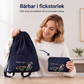 Vikbar vintage-ryggsäck med dragsko för kvinnor