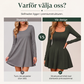 Bästsäljare🔥 👗 Fyrkantig halsurningsklänning med A-linje – långa ärmar för en elegant silhuett