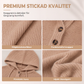 Damens ledig ribbad stickad pulloverhuva