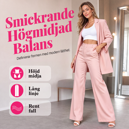 Kvinnors eleganta kavaj och raka byxor set