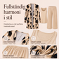 Elegant tryckt 3-delat set för kvinnor