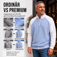 T-shirt med våffelstickning och kvartszip för män