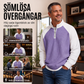 T-shirt med våffelstickning och kvartszip för män