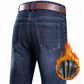 Herrarnas Varmfodrade Jeans – Bekväma Raka Vinterjeans med Mjuk Insida