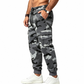 Kamouflagebyxor för män med dragsko, atletiska cargobyxor