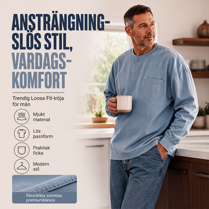 Långärmad t-shirt för män i lös passform