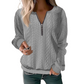 Kvinnors sweatshirt i kabelstickad design med halv dragkedja