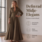 🌙 BEGRÄNSAT ERBJUDANDE – 50 % rabatt! 💕 Maxiklänning för dam med vändkrage och knappar