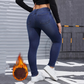 🔥Heta specialerbjudanden – skinnyjeans för damer med hög stretchandel och plyschfoder