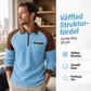 Herr ledig sweatshirt med våffelstickning och kvartszip