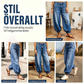 Damjeans med hög midja, ballongmodell och dragsko i ärmsluten