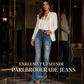 👖 Dammjeans med hög midja och utsvängda ben samt slitna detaljer – Trendiga utsvängda jeans med bekväm passform och tuff denimlook ✨