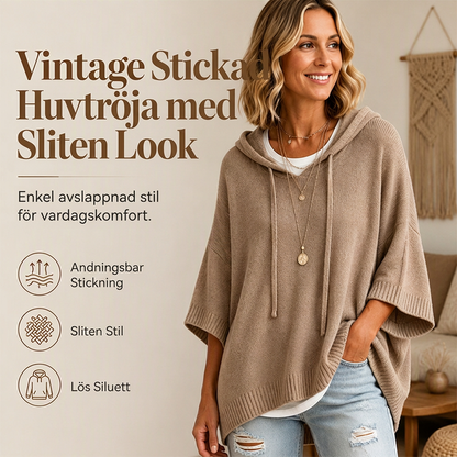 Kvinnors tröja med huva och dragsko