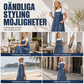 Damens oversize-kostymkjol i denim med hängslen, maxilängd, ledig stil