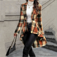 Kvinnlig rutig kappa med high-low peplum