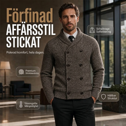 📢🎉50 % rabatt!!!🛍️✨Stickad kofta för herrar med sjalkrage och dubbelknappning