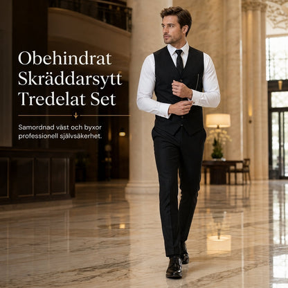 Herrar Slim Fit 3-delad formell kostymset