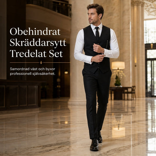 Herrar Slim Fit 3-delad formell kostymset