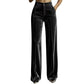 Damlinne med hög midja, lediga och vida byxor med fall