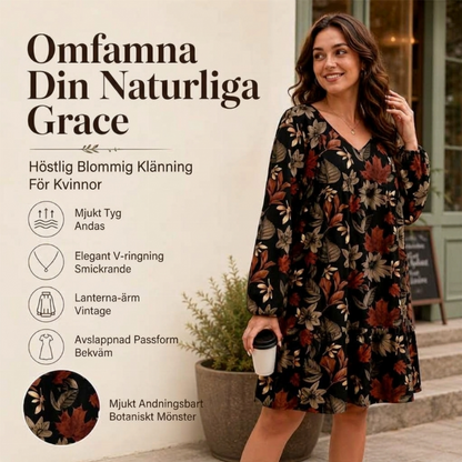 👗Damklänning med elegant lönnlövmönster