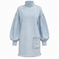 ✨ Ny höststil 💙 Oversized miniklänning i denim för damer med krage – bekväm passform, trendig och avslappnad chic