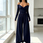 Elegant djup V-ringad jumpsuit med halterneck för kvinnor