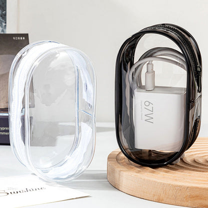 2pcs Multifunktionell transparent förvaringspåse för datakablar