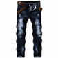 Smal, stretchig och riven jeans för män