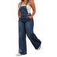 Damoverall i denim med vida ben och fickor