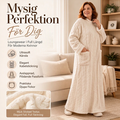 🌙 Varm lång nattskjorta i mjuk plysch för kvinnor – bekväm, mysig och perfekt för kalla nätter, nu till halva priset! ✨