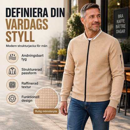 Casual bomberjacka i våffelstickad modell för män
