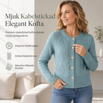 💰 Halva priset! 🧶 Elegant kabelstickad väst i mjukt material med metallknappar – stilren, varm och perfekt för höst och vinter. ✨