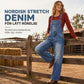 👖 Vintage denim-overall för dam med hängslen och raka ben – stretchig, bekväm och tidlös, perfekt för vardag och höst! ✨