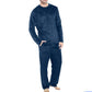 🛌Tvådelat Flannelset Herr – Mjuk Borstad Velour med Rak Passform✨