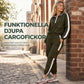 Kvinnor avslappnad 2 delad outfit Dragkedja med huva långärmad och Cargo Joggersbyxor med Fickor
