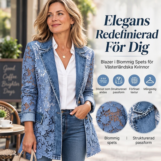 Damjacka i elegant blommig spets med hål