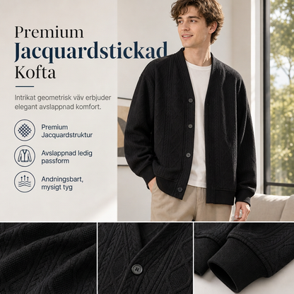 Jacquardstickad lös kavaj för män