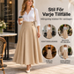 💥 Tidsbegränsat erbjudande 👗 Kvinnlig högmidjad, veckad A-linje-maxi kjol ✨ Hög midja, veckad design, flytande A-linje långkjol
