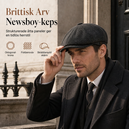 🧢 Vintage brittisk stil tidningspojkekeps för män och kvinnor, klassisk avslappnad flat cap, åttakantig basker