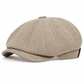 🧢 Vintage brittisk stil tidningspojkekeps för män och kvinnor, klassisk avslappnad flat cap, åttakantig basker