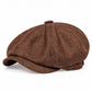🧢 Vintage brittisk stil tidningspojkekeps för män och kvinnor, klassisk avslappnad flat cap, åttakantig basker