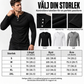 Casual, smal ribbstickad Henley-t-shirt för män