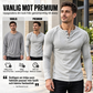 Casual, smal ribbstickad Henley-t-shirt för män