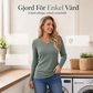 ✨ Elegant damtröja i stickat med V-ringning: långa ärmar, strukturerad stickning och bekväm att ha på sig 🧶