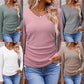 ✨ Elegant damtröja i stickat med V-ringning: långa ärmar, strukturerad stickning och bekväm att ha på sig 🧶