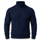 🧶50% rabatt✨ Stickad herrtröja med hög krage, smal passform