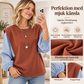 🔥Bästsäljare + 50 % rabatt!🔥 Avslappnad långärmad damtröja med patchwork-mönster