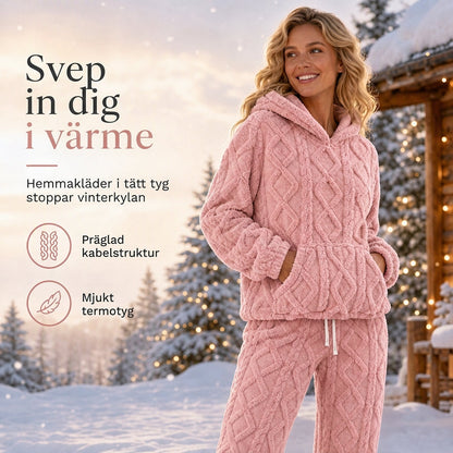 🚚 Fri frakt på just den här produkten!  2-delat set i mjuk plysch för kvinnor: huvtröja och byxor